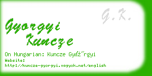 gyorgyi kuncze business card